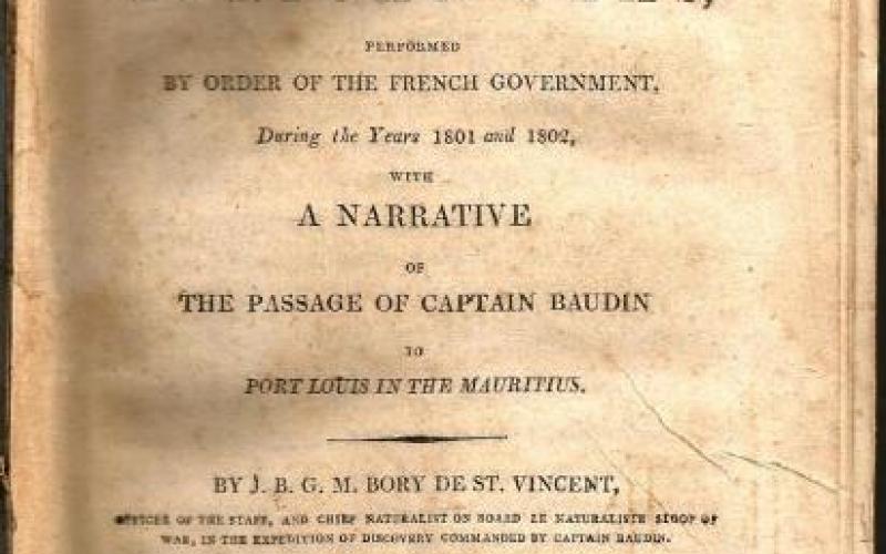 Title page of African Seas by JBGM Bory De St. Vincent