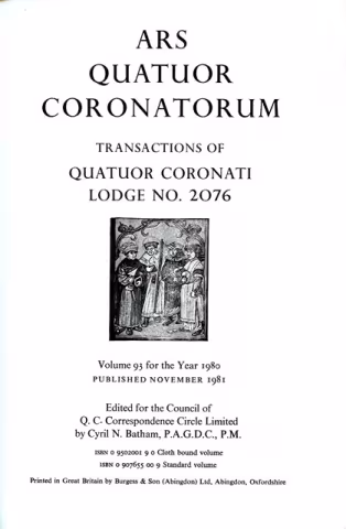 Title page of Ars Quatuor Coronatorum: Volume 93