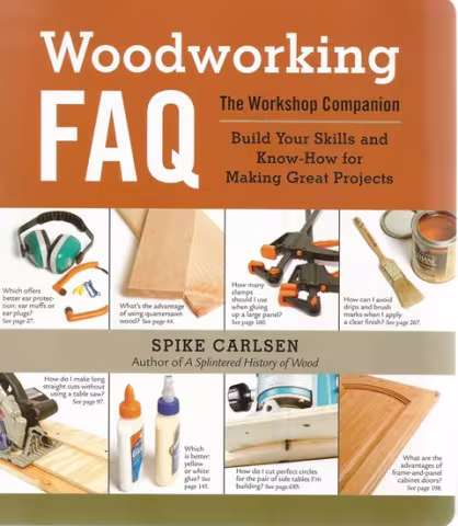 Front cover of Woodworking FAQ by Spike Carlsen