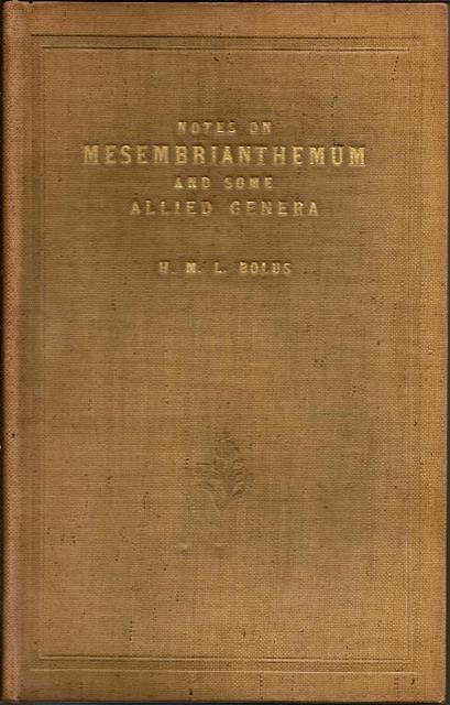 Front Cover of Notes on Mesembrianthemum and Some Allied Genera by H. M. L. Bolus