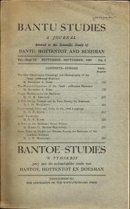 Front Cover of Bantu Studies September 1937, Vol XI no. 3 by J. D. R Jones & C. M Doke